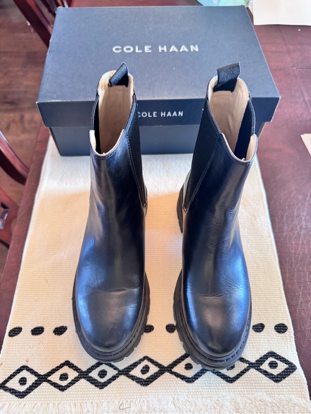 Cole Haan Black Leather Chelsea Booties